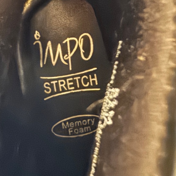 Impo Stretch Black Square-Toe Ankle Boots with Kitten Heel - Picture 10 of 11